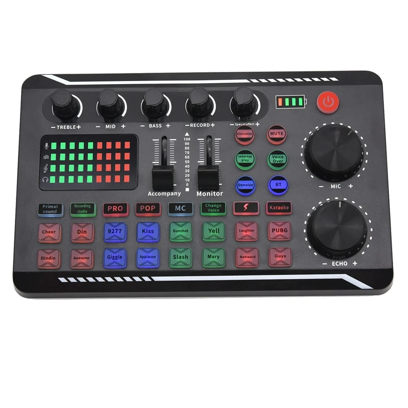 

Sound Card Microphone Sound Mixer Sound Card Audio Mixing Console Amplifier Live Music Mixer Amplifier DJ Equipment