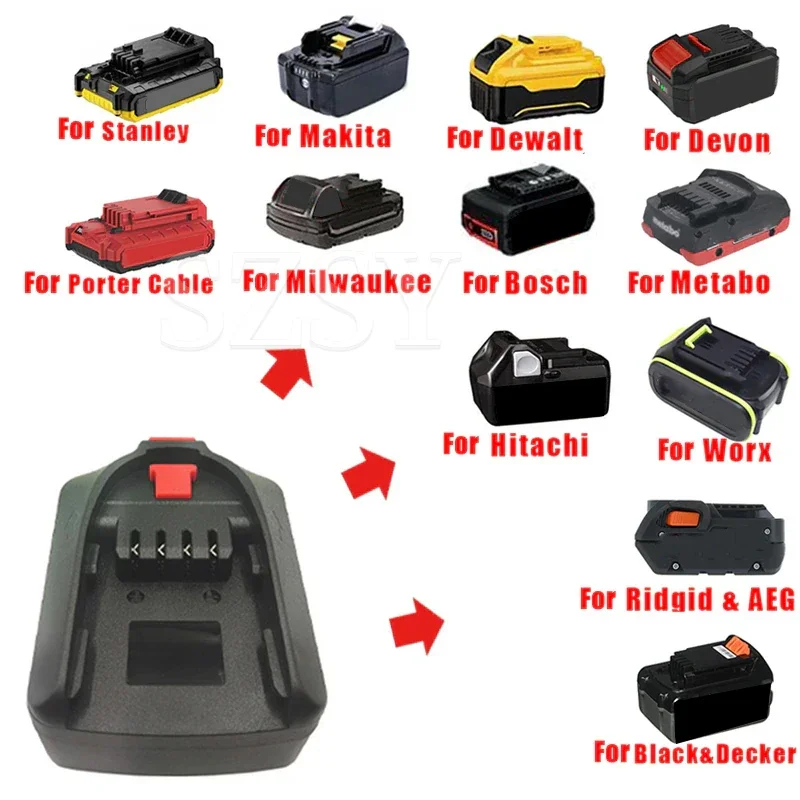 배터리 어댑터, Makita, Dewalt, Milwaukee, Bosch, Worx, Kress, Metabo, Ridgid, Hitachi, Devon, Stanley, 18V, 20V, Bosch PBA 도구용