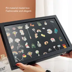 Pin Medal Display Case Badge Storage Box Transparent Dustproof Pin Shadow Box For Military Medal Jewelr