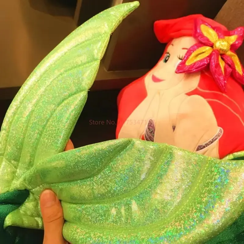 Muñeco de princesa Ariel de Disney de 120cm, juguete de peluche, almohada de sirena, cojín, muñeca de animación de dibujos animados, juguete de regalo de cumpleaños para niña del Día de los niños