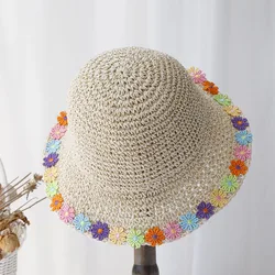 2024 New fashion Foldable bucket hat UV Protection sun hat For Beach,Travel And Vacation handmade straw hat
