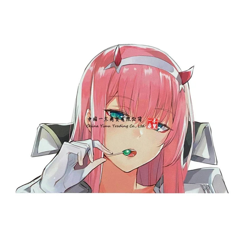 Darling Zero Two Lollipop Anime Adhesive Car Peeker Sticker Decal Decoration