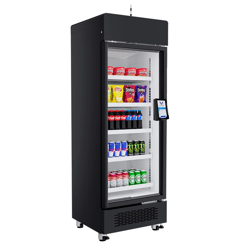 AI Smart Vending Machine, 510L Refrigerated Snack and Drink Combo, Cold Beverage Dispenser, Camera Monitoring, High Capacity