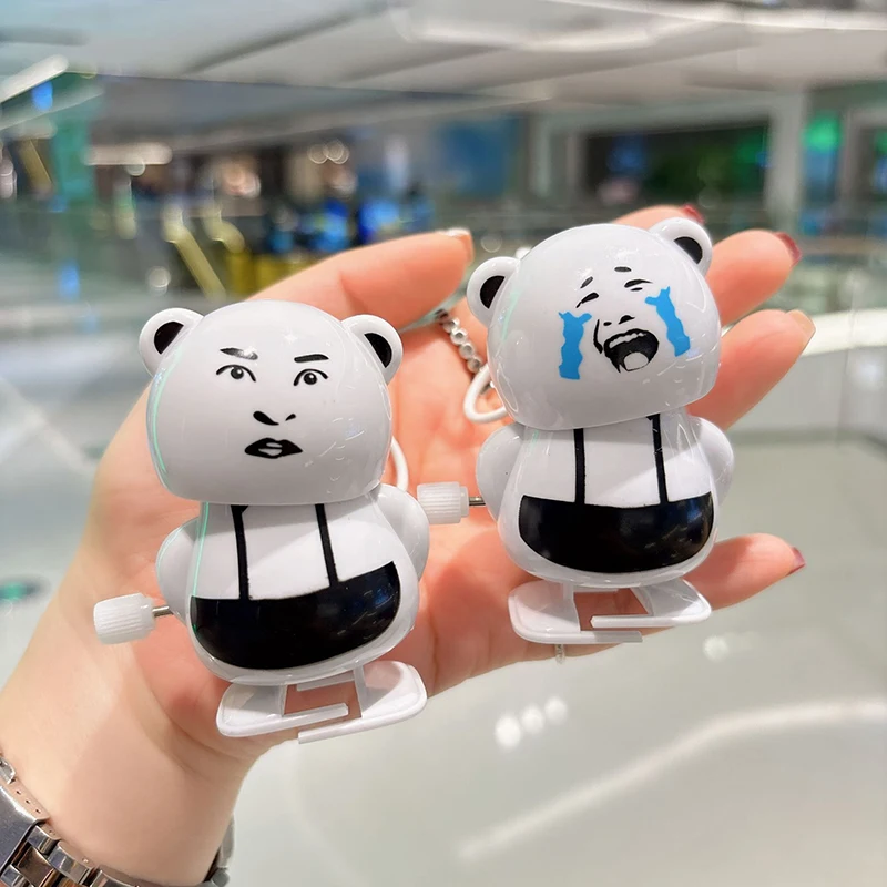 Cute Funny Expression Wind-up Swinging Walking Panda Head Toy Children Cartoon Clockwork Toys Kids Holiday Birthday Party Gifts