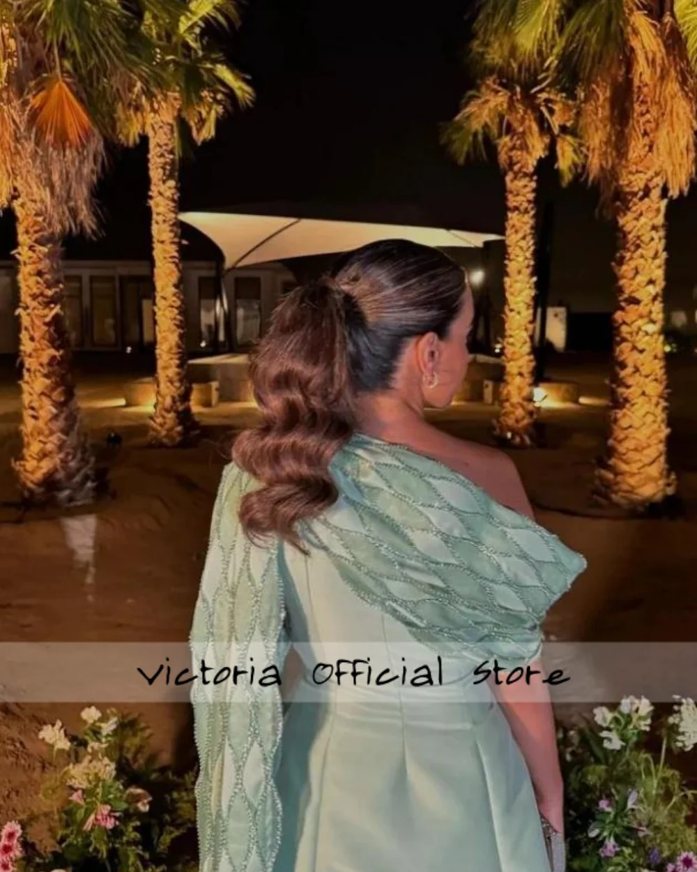 Vestidos de fiesta con peplum y capa de un hombro, color verde salvia, sin mangas, drapeados hasta el suelo, personalizados, 2025