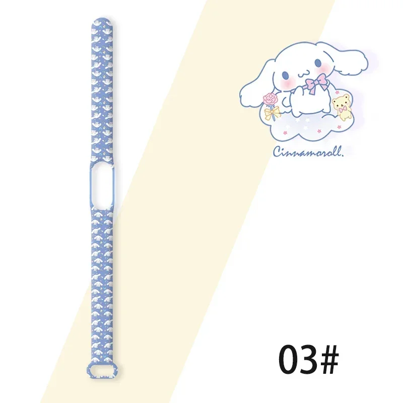 Sanrio Cinnamoroll Watch Strap for Xiaomi Mi Band 7 6 5 4 3 Wristband Cartoon Anime Silicone Bracelet Wrist Straps Accessories