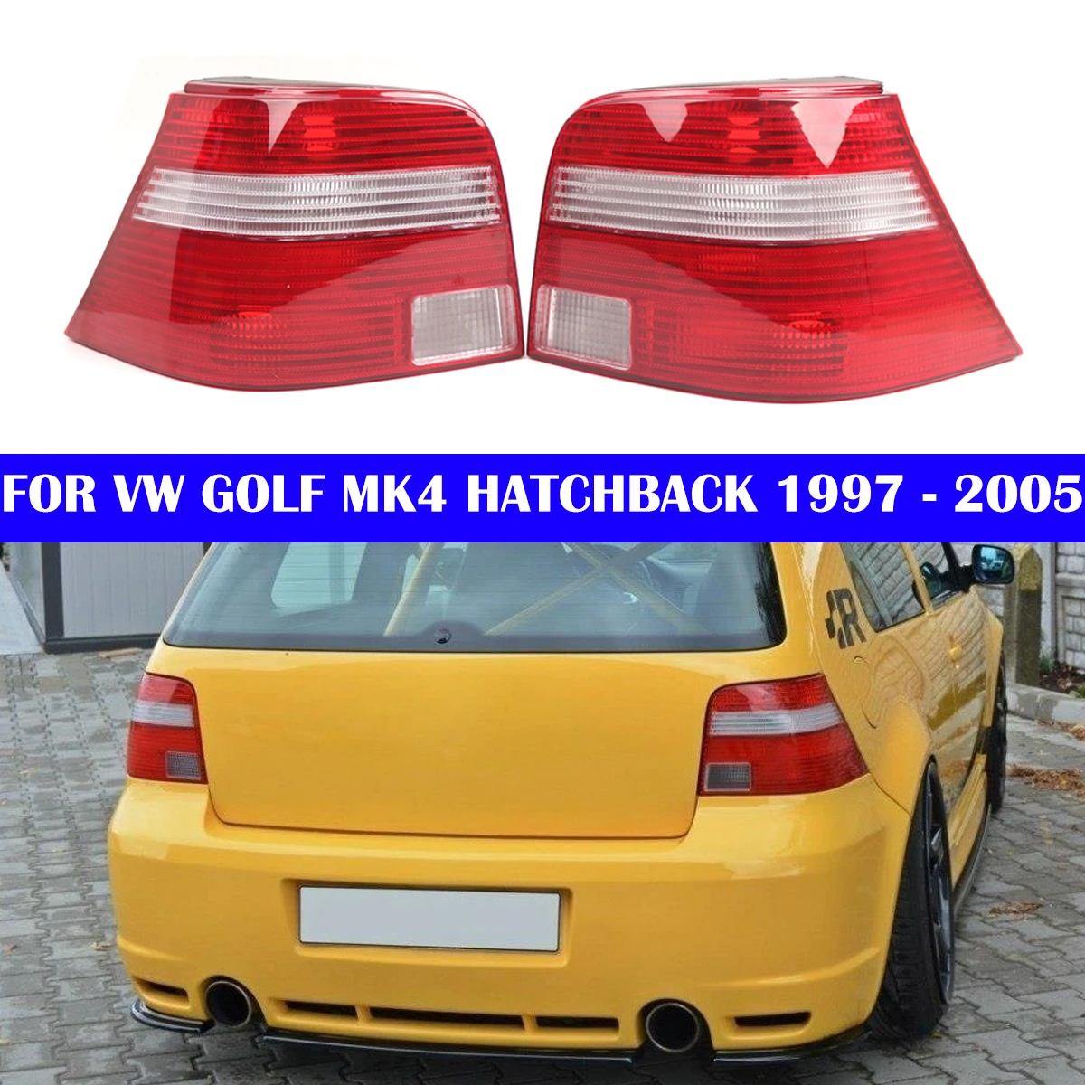 

Задний стоп-сигнал автомобиля без лампочек для VW GOLF MK4 HATCHBACK 1997-2005 1J6945095BA 1J6945096BA 1J6945111Q 1J6945112Q