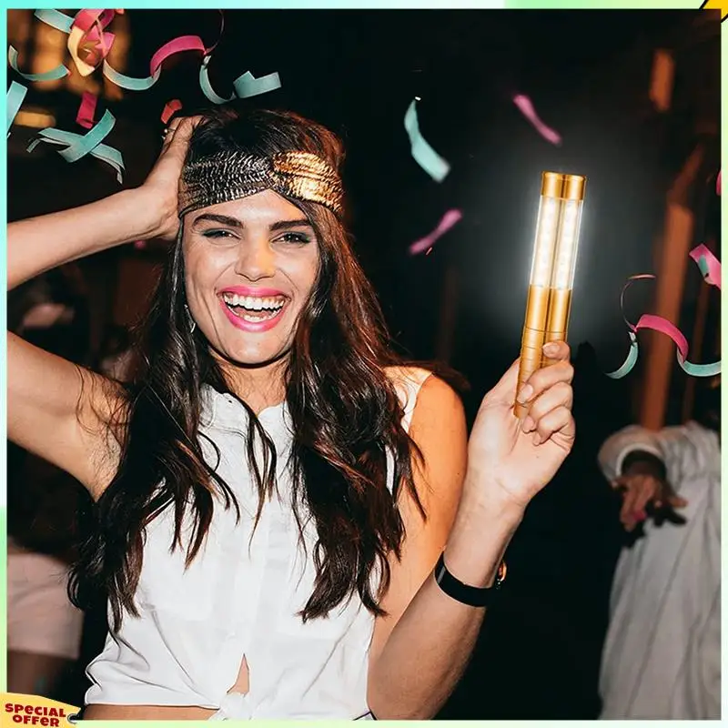 

TURE 4 Pcs LED Strobe Baton Light LED Bottle Service Light Reusable LED Light Champagne Bottle Handheld Light Gold,US Plug