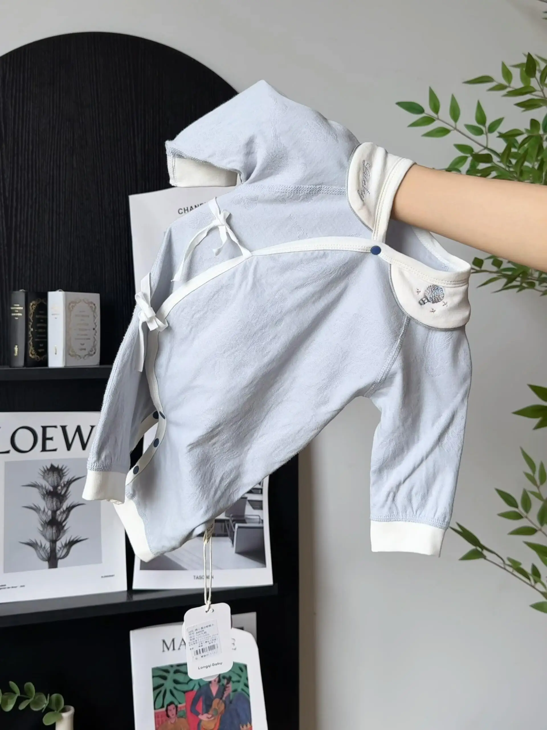 

Newborn Baby Rer Pure Cotton A-Class Baby Clothes Spring Autumn Infant Belly Protector Cling Suit