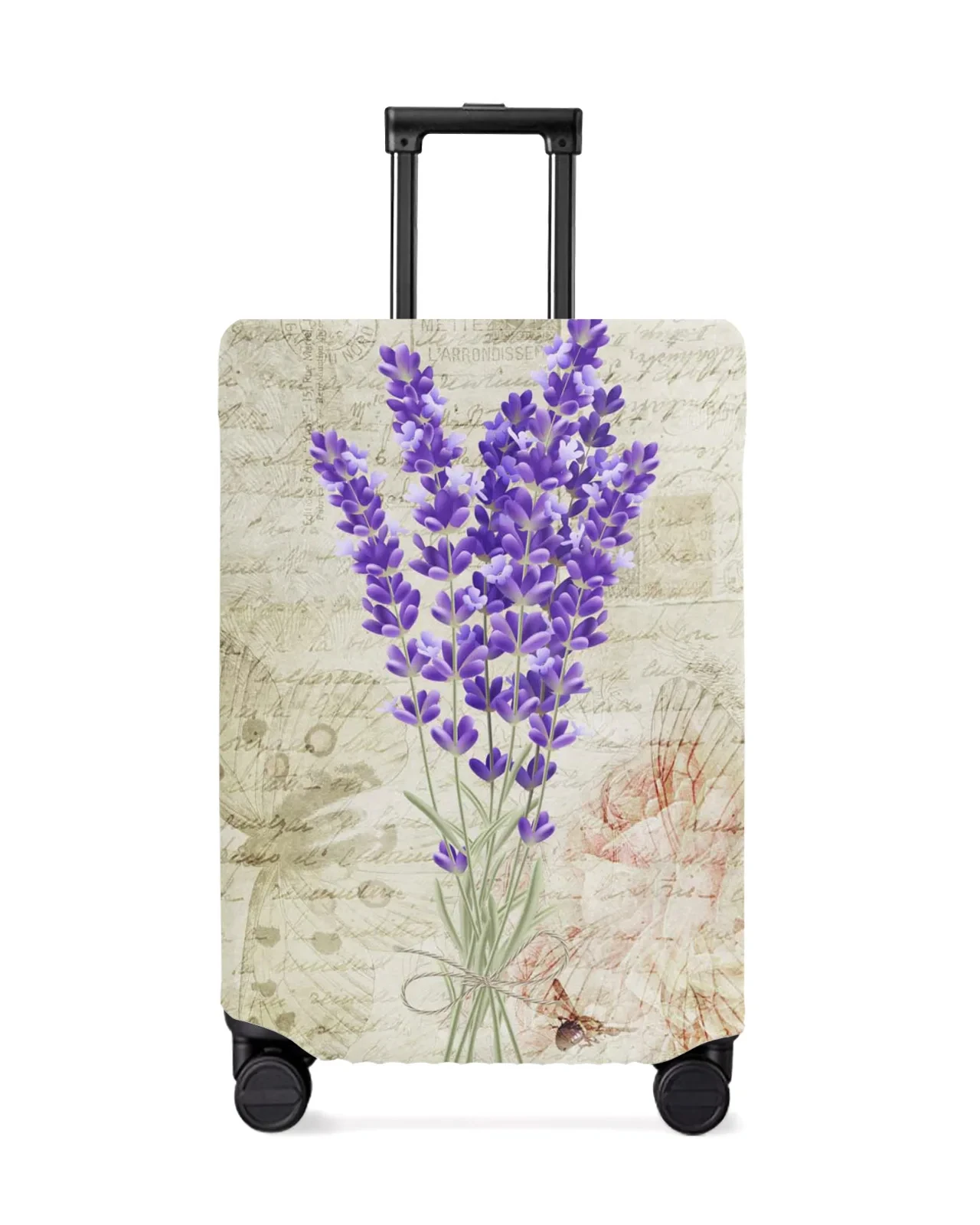 

Lavender Plant Flowers Purple White Travel Luggage Cover Elastic Baggage Cover Suitcase Case Dust-proof Cover Travel Accessories