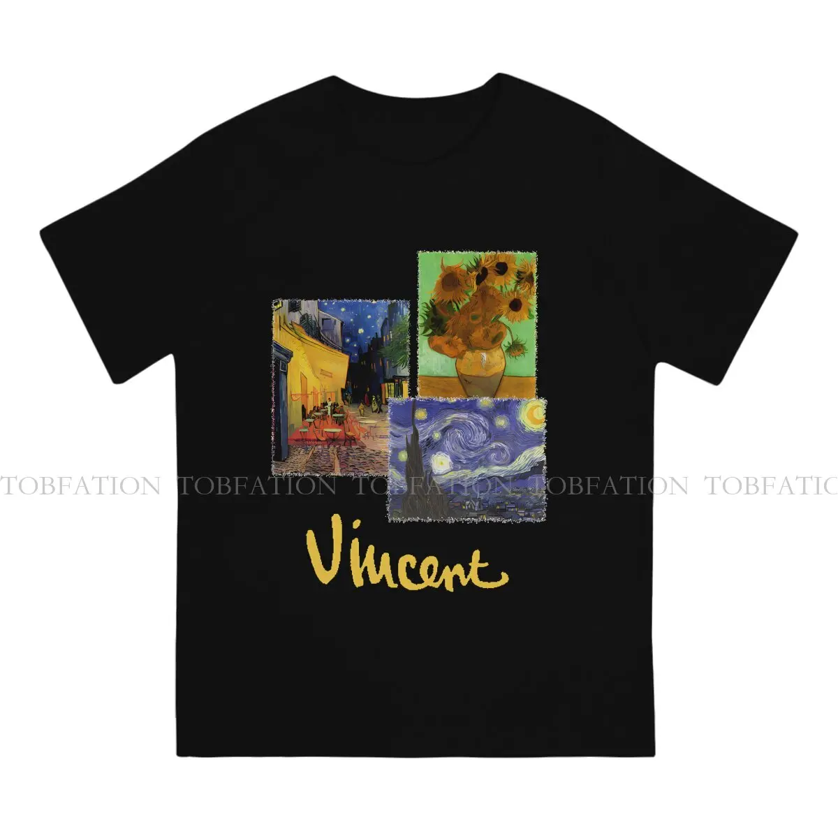 Van Gogh Art Men's TShirt Famous Vincent Distinctive T Shirt 100% Cotton Graphic Streetwear Hipster