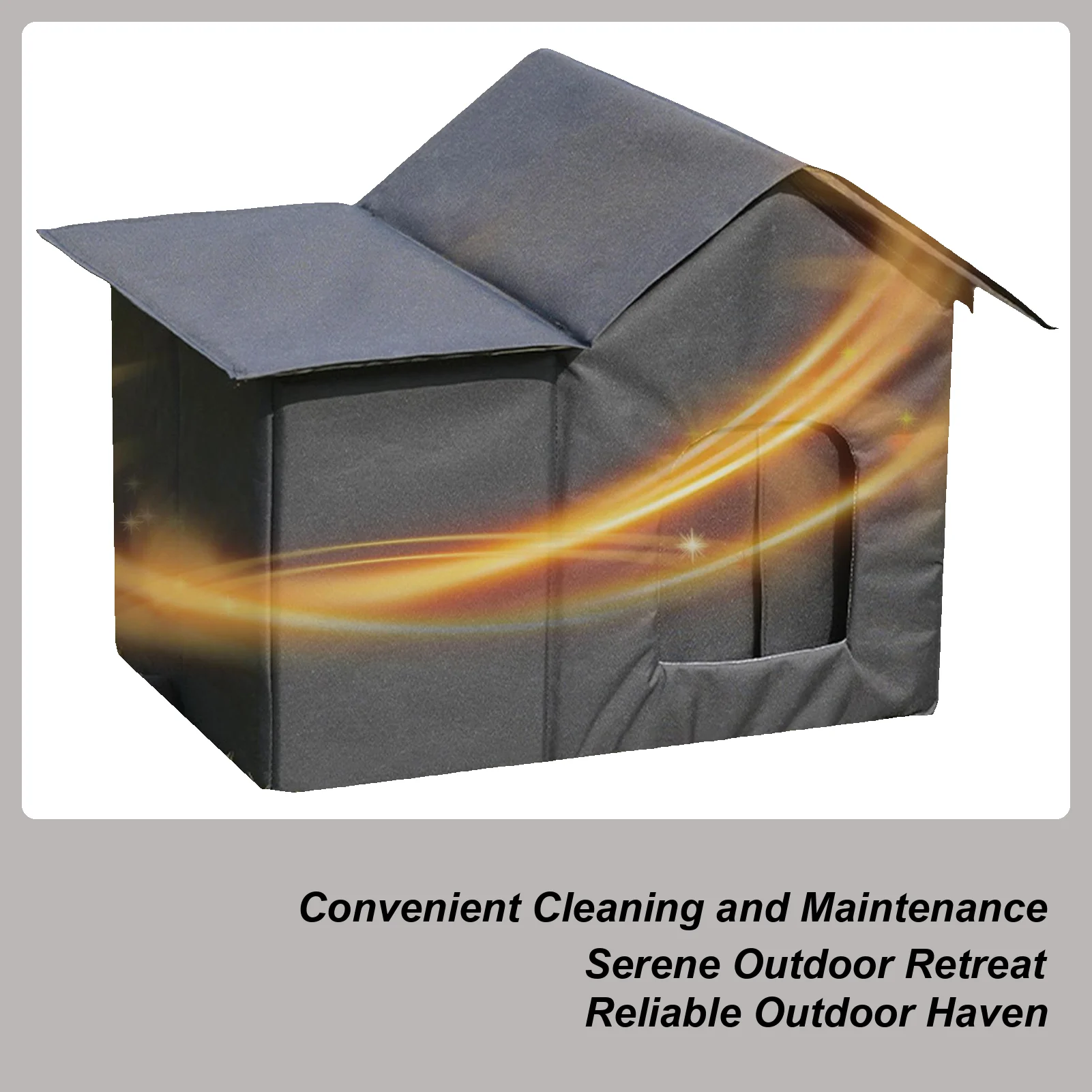 

Outdoor Cat House Weatherproof Winter Outside Pet Shelter Foldable Warm Pet Cave For Garden Patio Backyard Balcony Garages Dog