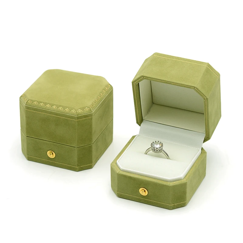 Green Ring Holder Jewelry Storage Case Pendant Box Accessories Necklace Bracelet Bangle Packaging