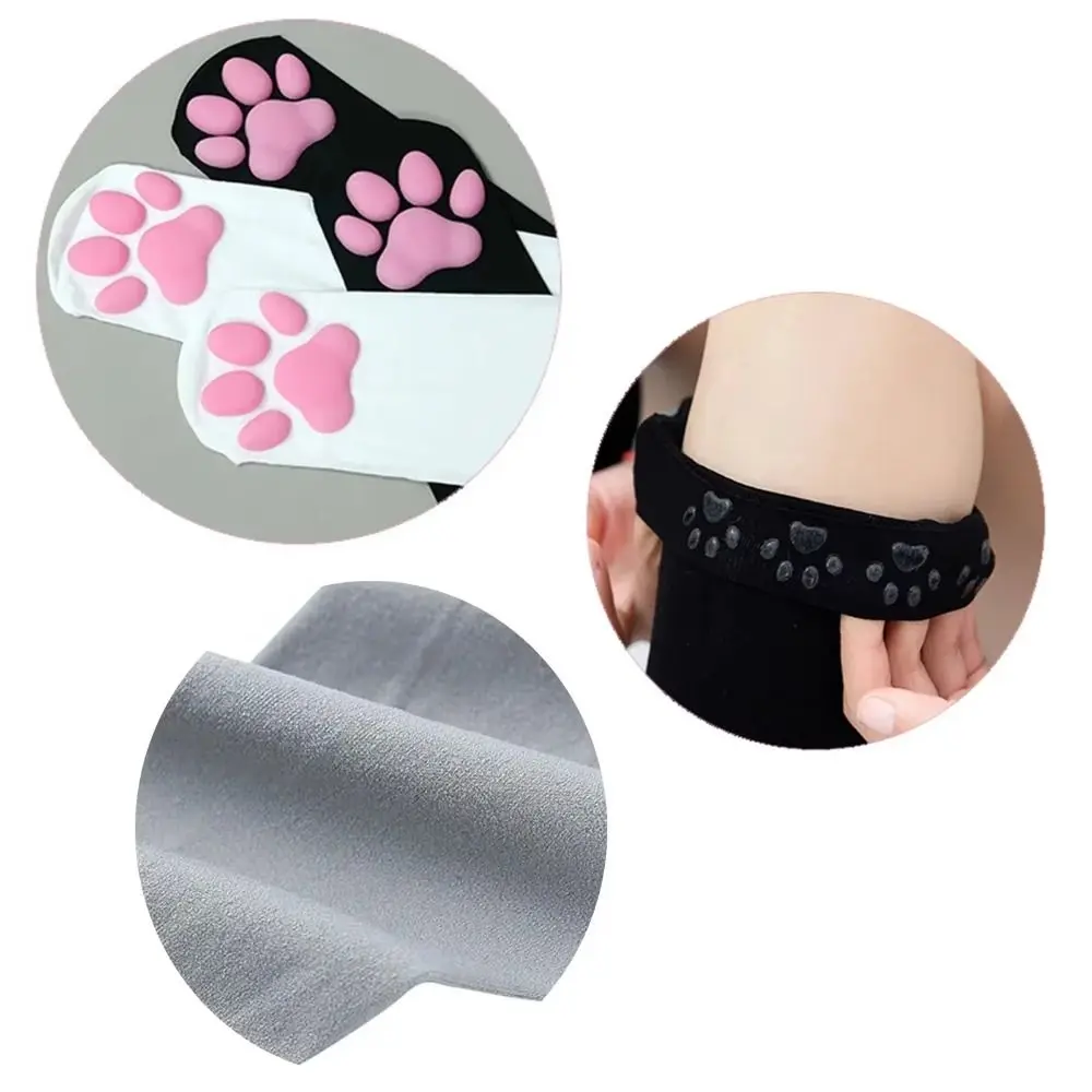 1 Pair Semi Sheer Cat Paw Stockings Soft Paw Pads Harajuku Style Over Knee Socks Stretchy Fabric Cat Paw Pattern