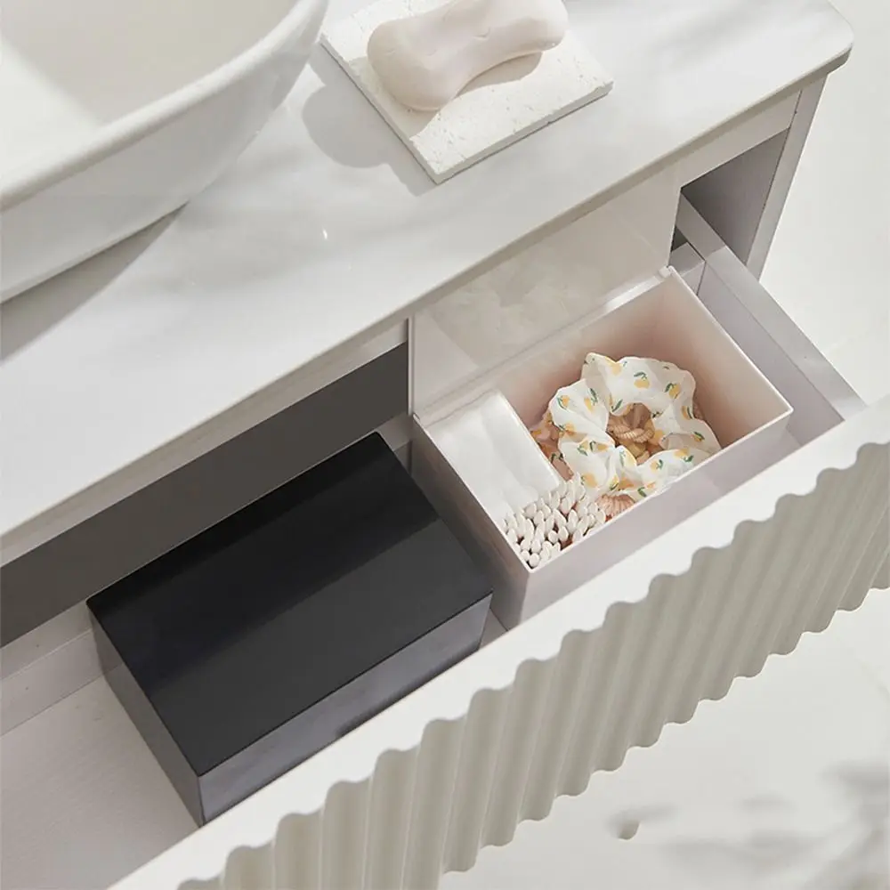 Multifunctional Plastic Flip Cotton Swab Box DIY Transparent Toothpick Container Save Space Square Makeup Organizer Office
