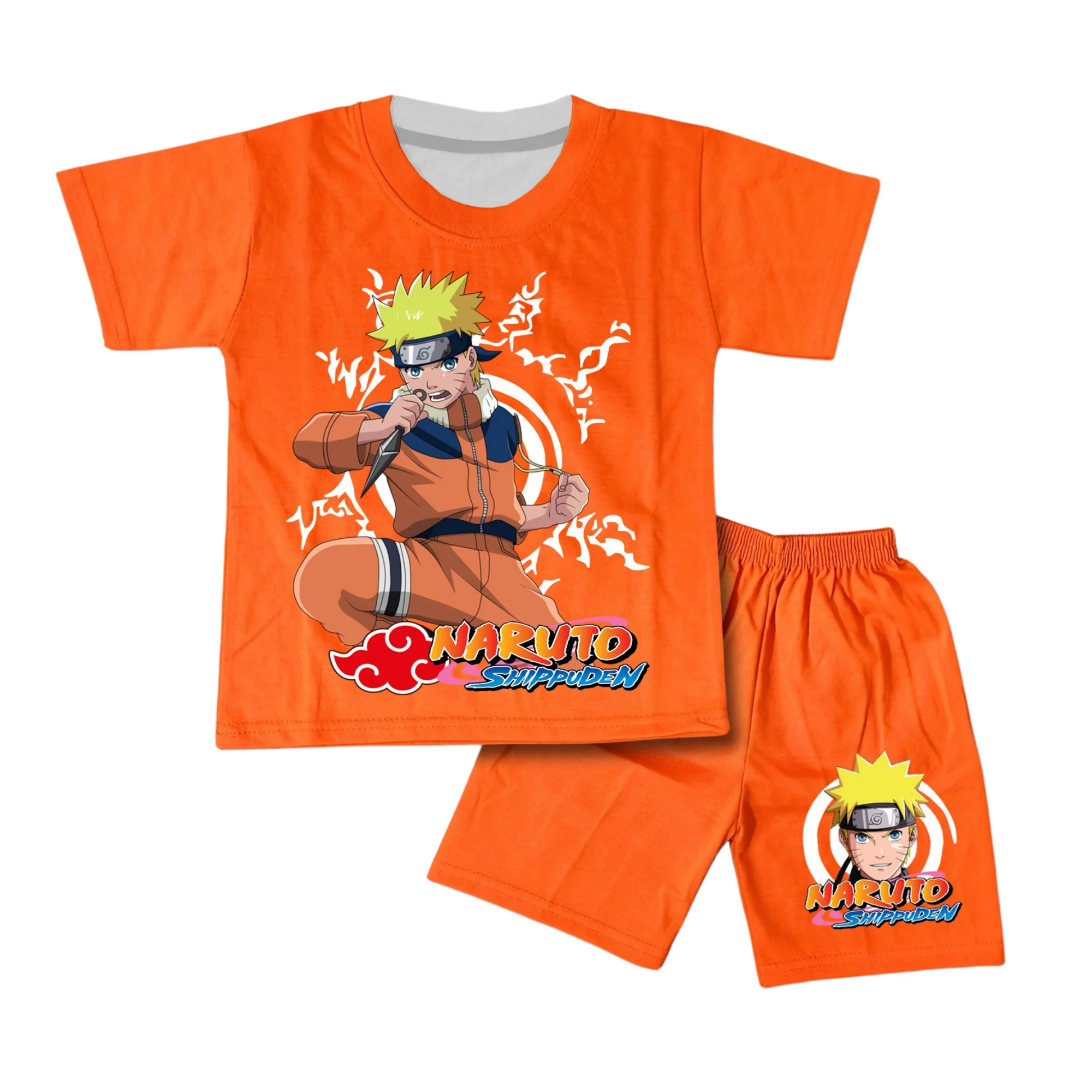 Naruto Shippuden Anime Pajama Set Men Women Kids T-Shirt & Shorts 2Pcs Family Summer Breathable Quick Dry Casual Homewear Set