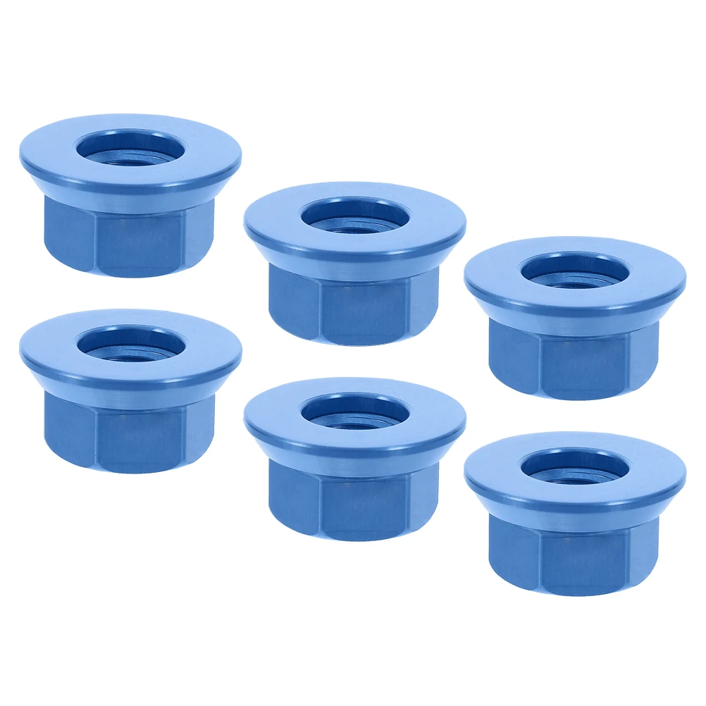 

6pcs Bicycle Hub Nuts Blue Aluminum Alloy Wheel Axle Nut Set For Front Rear Wheel Mountain Road Folding Bikes Durable