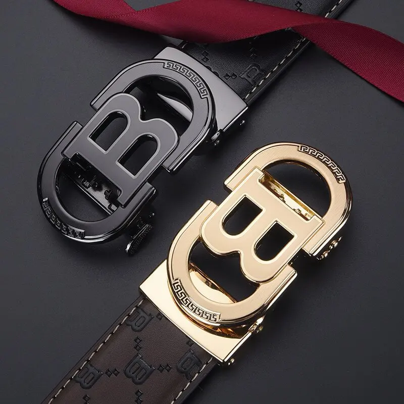 Business Men belt Casual Fashion Luxury Designer Famous Brand Automatic G Buckle Women belts Leather Belt for Men Male Jeans