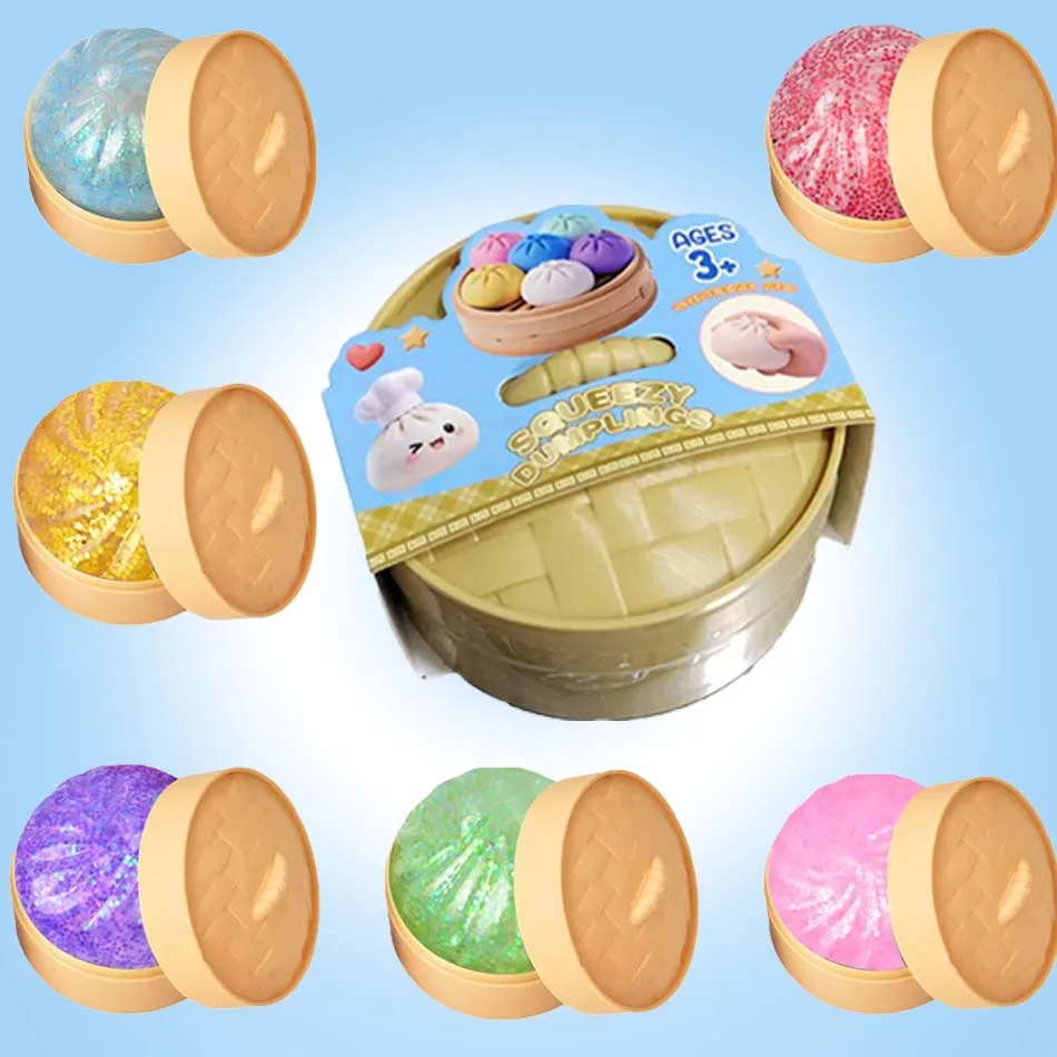 Hot sale Colorful dumpling squishy Stress Balls Reusable Low Rebound Decompression Toys Dough Ball Unique Home Decoration Gifts