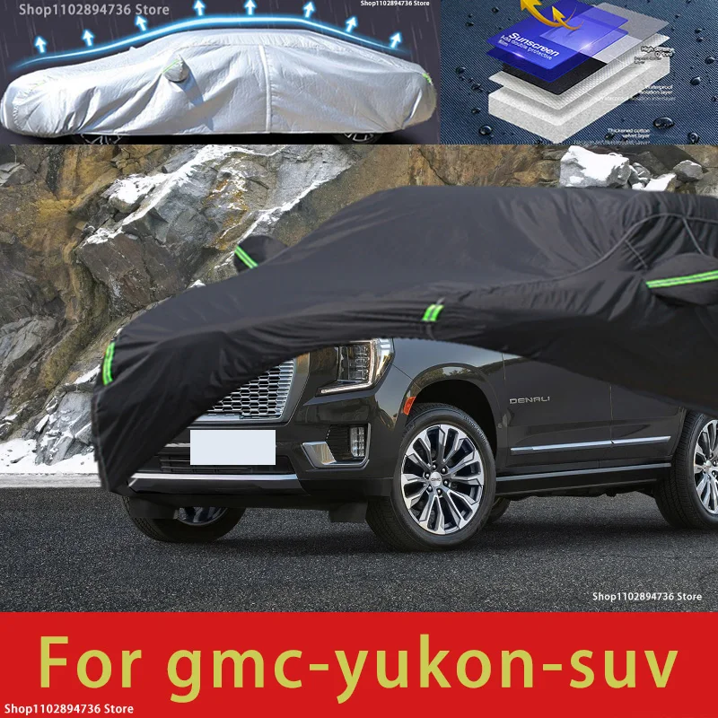 

Для GMC Yunkon Fit наружная защита полные автомобильные Чехлы Снежный чехол солнцезащитный водонепроницаемый пыленепроницаемый наружный черный чехол для автомобиля