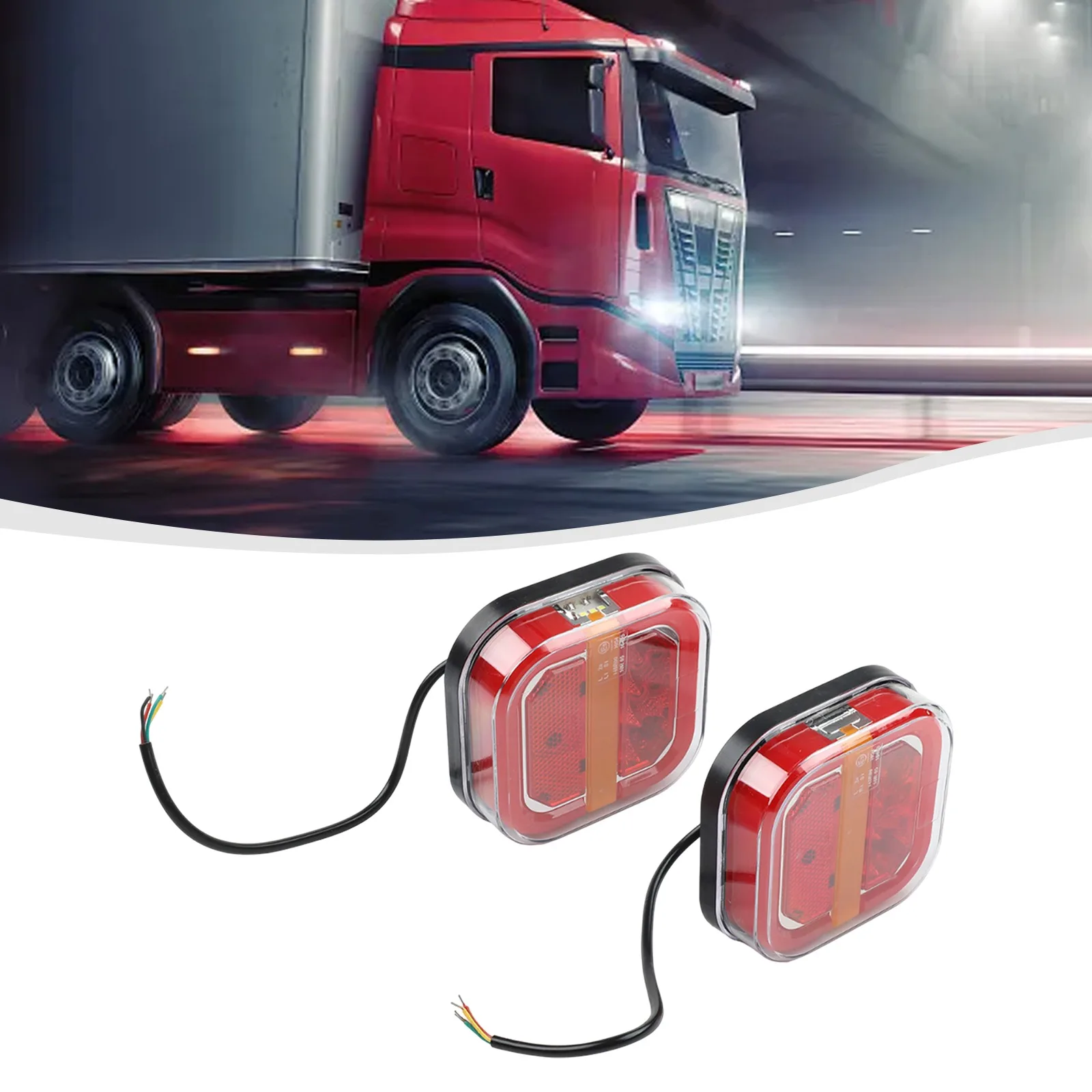 

For Buses For Pickup Trucks Brake Lights 12 24V Trailers Trailer Lighting 4cm Thickness 3-5W Power 50,000 Hour Lifespan