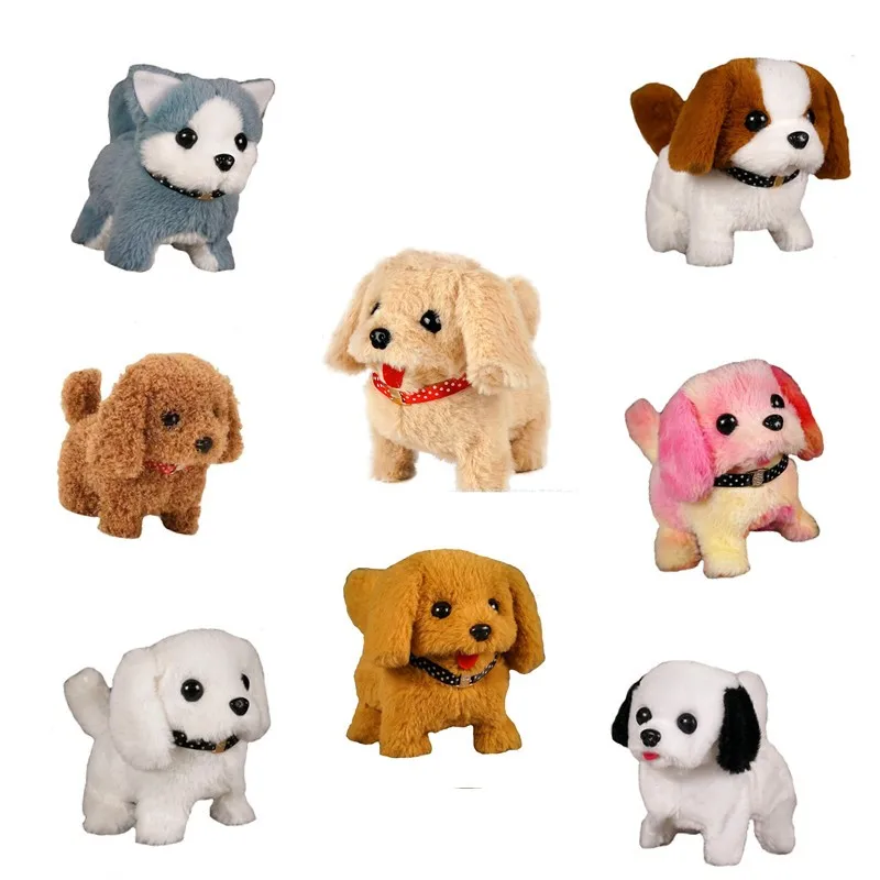 Schattige Puppy Pluche Elektrisch Konijn Realistische Kitty Husky Tedd Hond Knuffel Dier Lopen Schors Kwispelende Staart Pop Interactief Speelgoed Kids