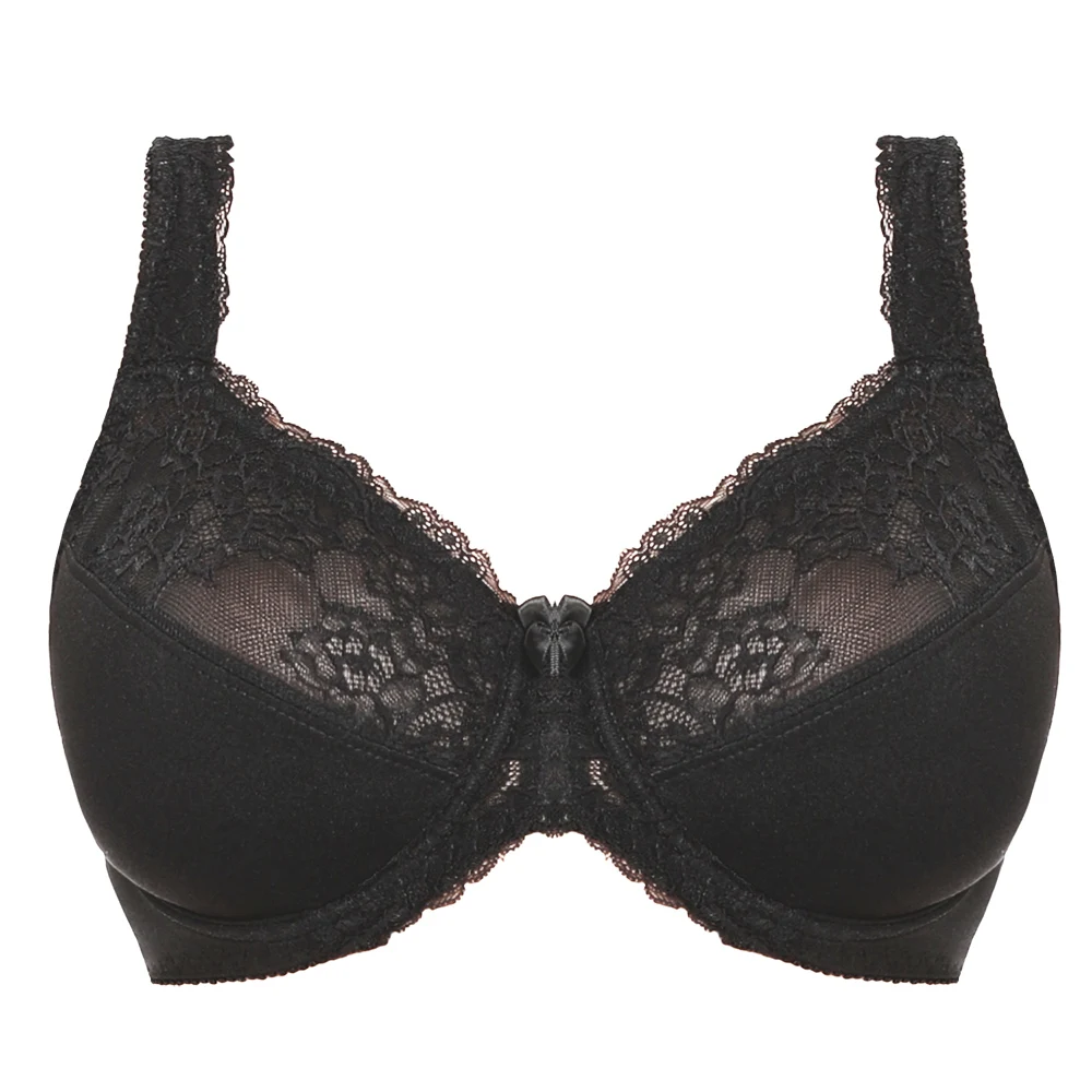 Sexy Bra Plus Size Lace Embroidery Minimizer Bra For Womens Underwire Non-padded Full Coverage Bras Women Bra F G H I Cup