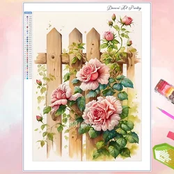 5D DIY Diamond Painting Flower Mosaic Cross Stitch Kit Diamond Embroidery Rose Full Round Drills Home Decoration Art