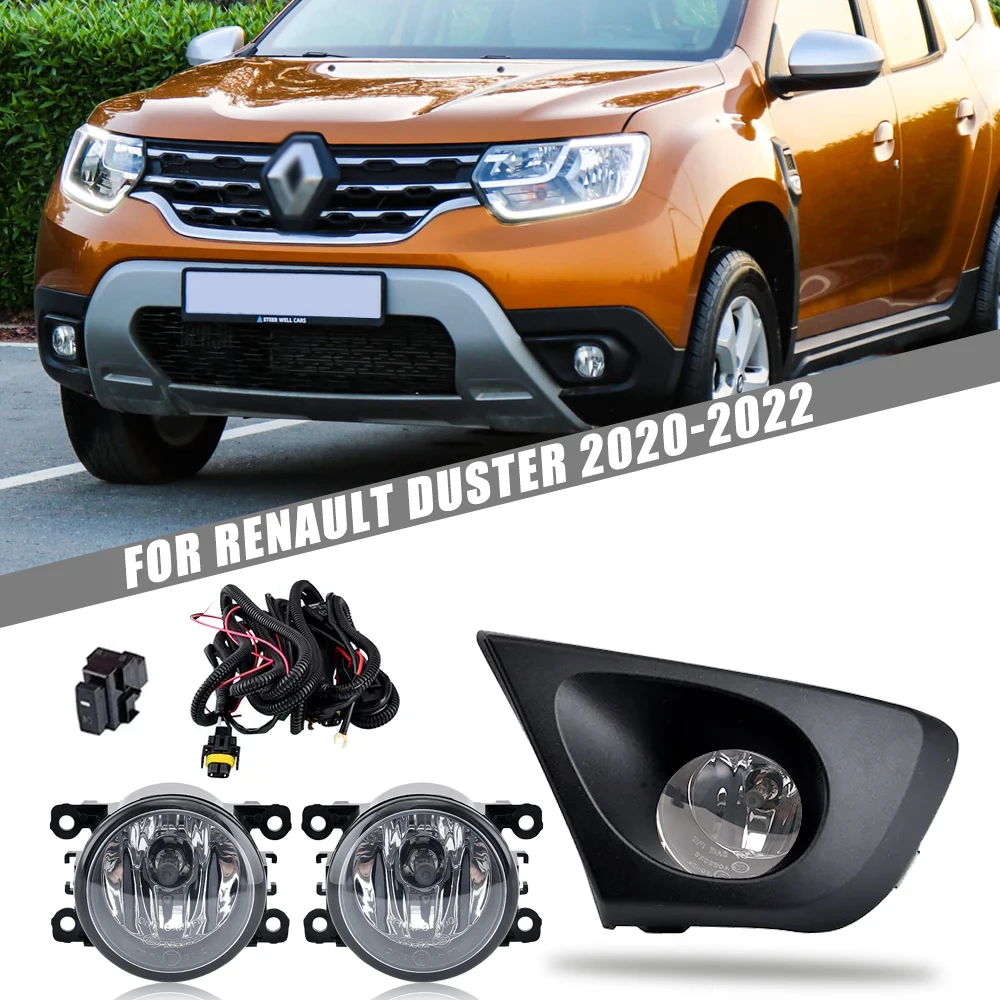 

Front Bumper Fog Lamp Upgrade Kit FOR Renault Duster 2020 2021 2022 Version Additional Foglight Set Switch + Wiring