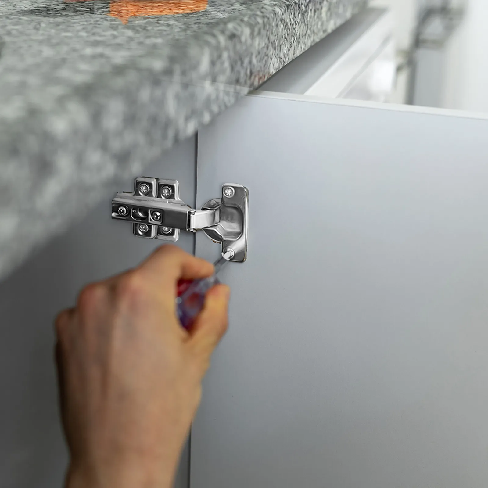 12Pcs Rust Proof Stainless Steel Cabinet Door Hinges Self Closing Heavy Duty Buffer Hinges for Kitchen Wardrobe Cupboard