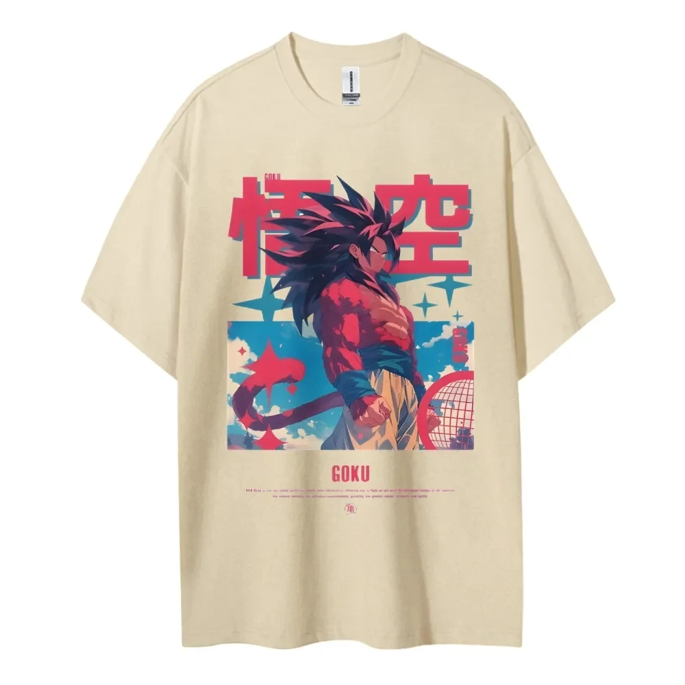 ドラゴンボール悟空半袖男女同じスタイル快適な半袖カップル服カジュアル半袖ウェア