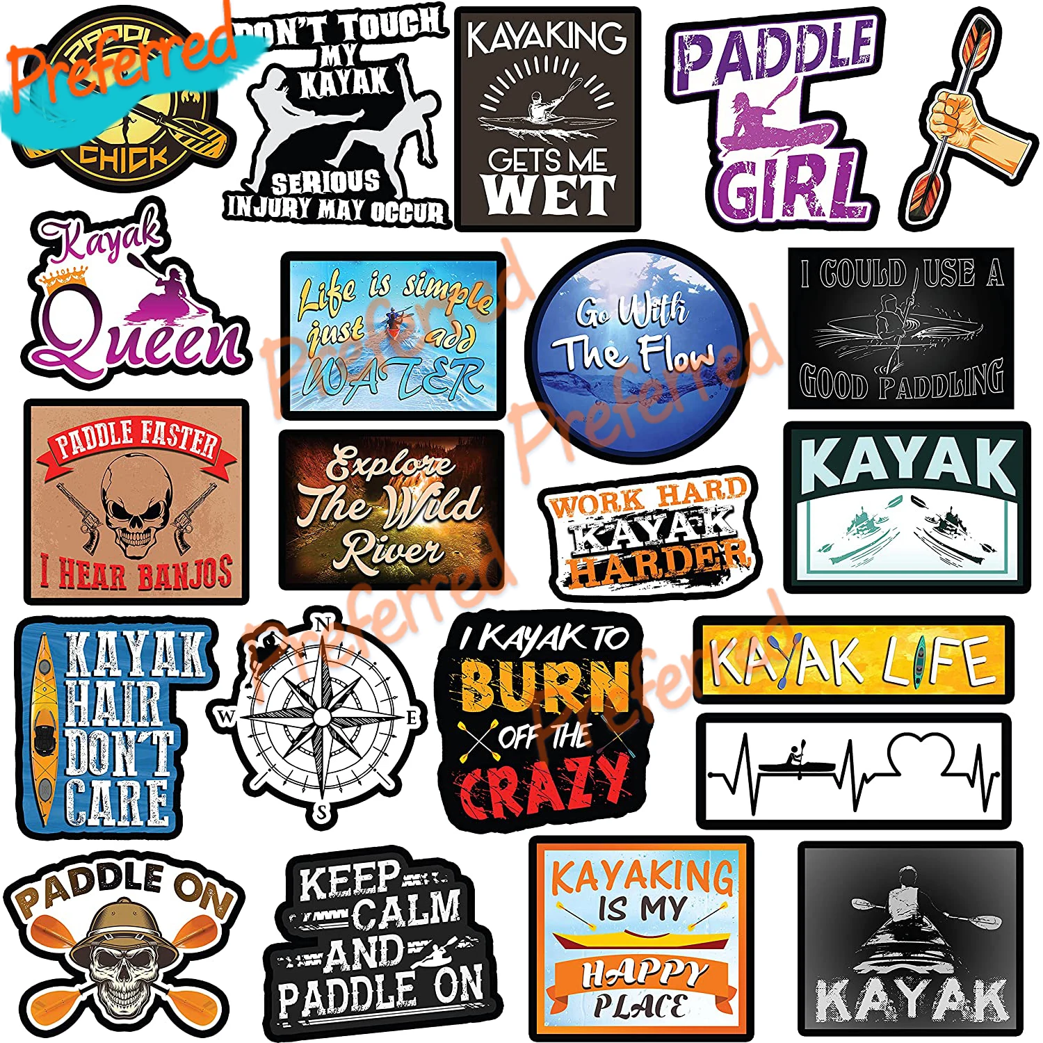 

Kayak Stickers – Great Kayaking Accessories – Waterproof Stickers for Kayak – Kayak Decals- 100% Waterproof Vinyl Stickers