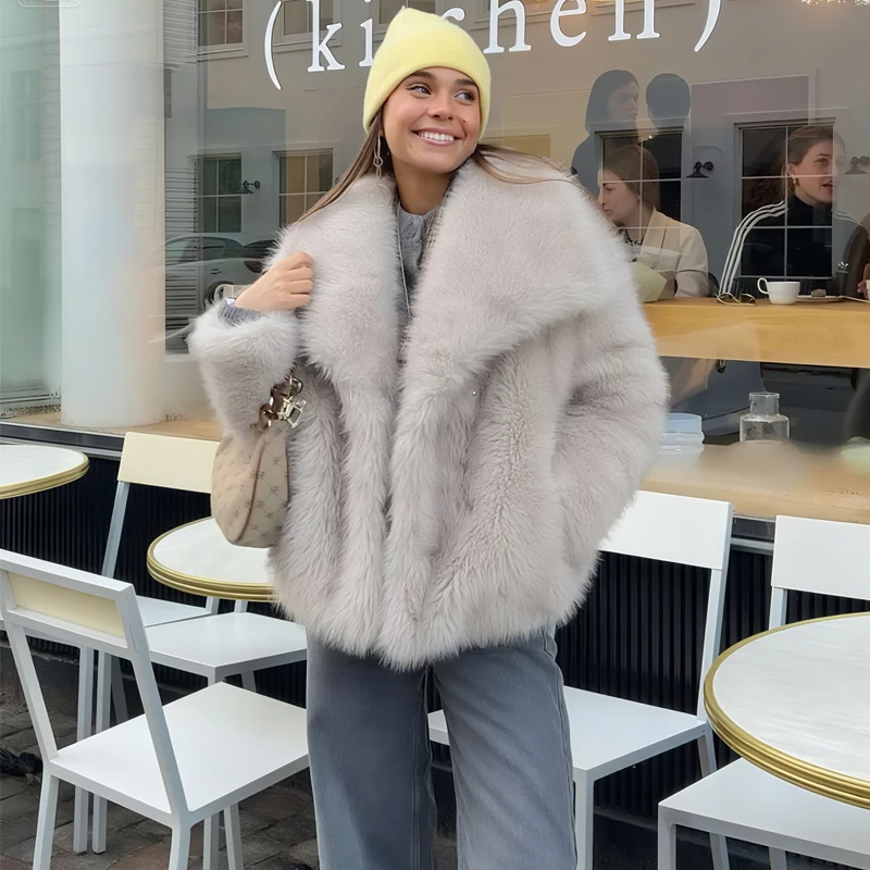 معطف نسائي من الفرو الصناعي من MUJER معطف منفوش للشتاء الدافئ سترات نسائية جديدة من القطيفة للنساء ملابس خارجية معاطف تيدي نسائية فاخرة #5