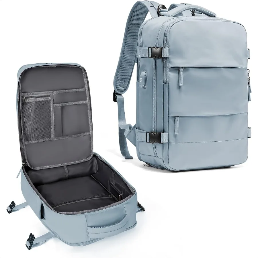 

Large Travel Backpack For Women Men Gray Blue