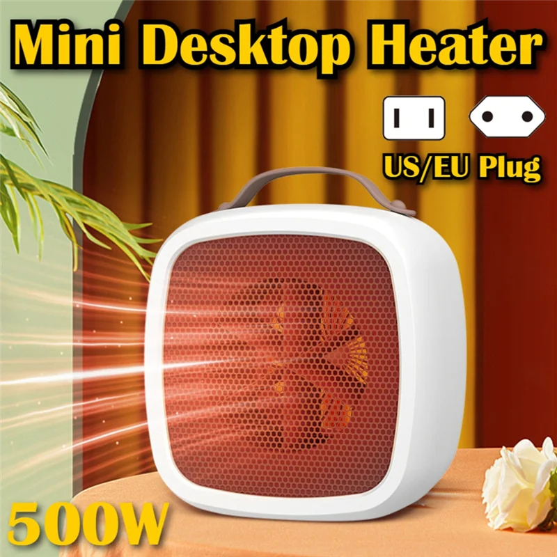 A005-Portable mini aquecedor desktop mudo aquecimento rápido 500w ptc-ventilador aquecedor de ar quente para escritório interno inverno