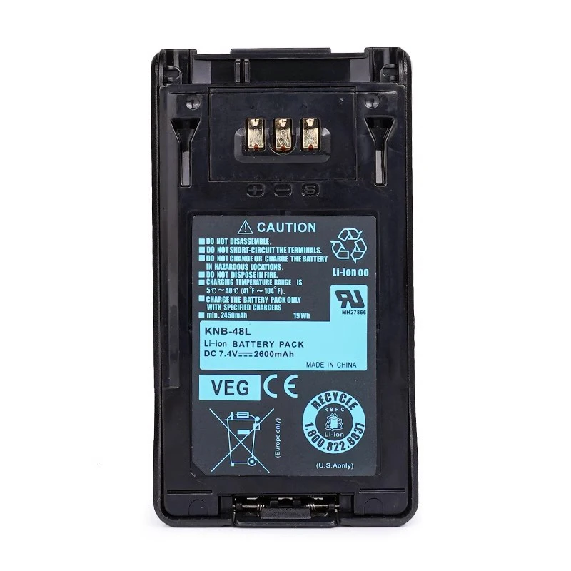 KNB-48L Li-ion Battery 2600mAh 7.4V Walkie Talkie Battery For KENWOOD TK-5220 TK-5320 NX-200 NX-300 Hand Radios KNB-47L Thicken