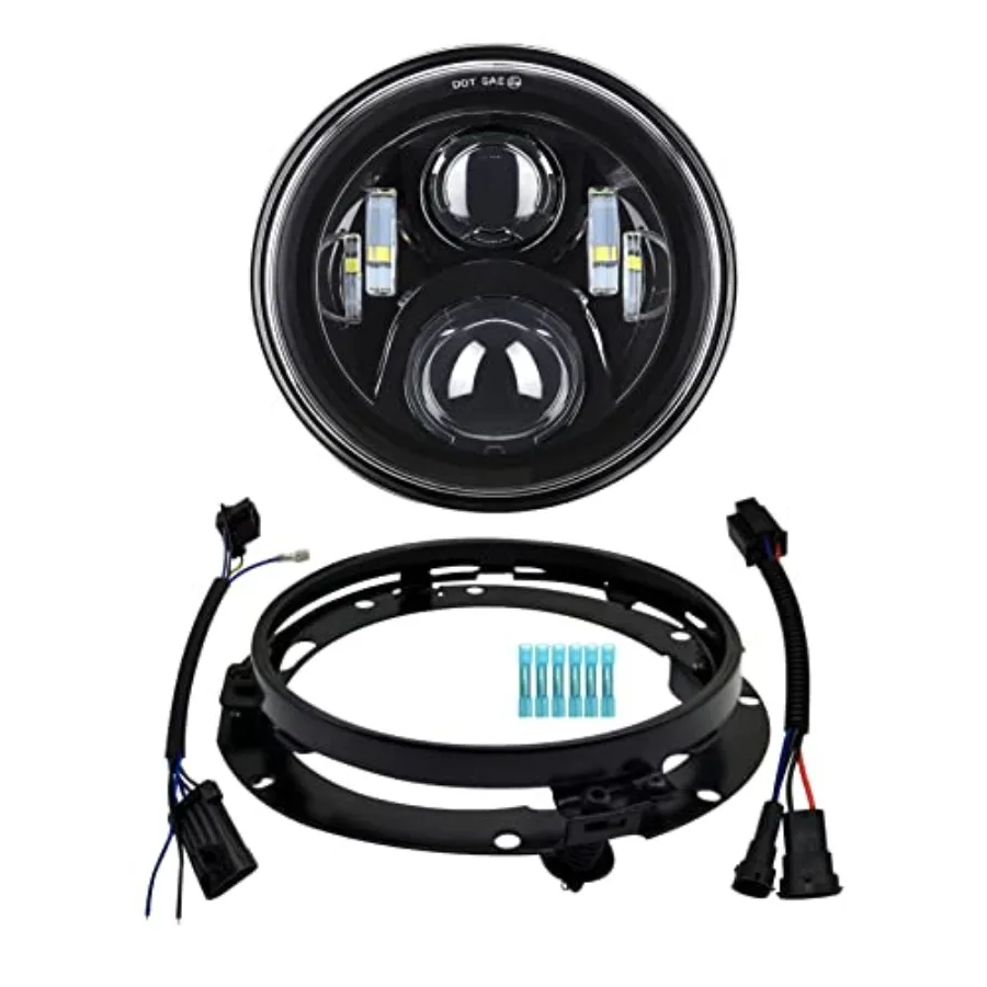 

7 inch Motorcycle LED Headlight DOT Lamp Kit with Mounting Bracket for Harley Davidson Fatboy Street Glide Heritage Softail Roa