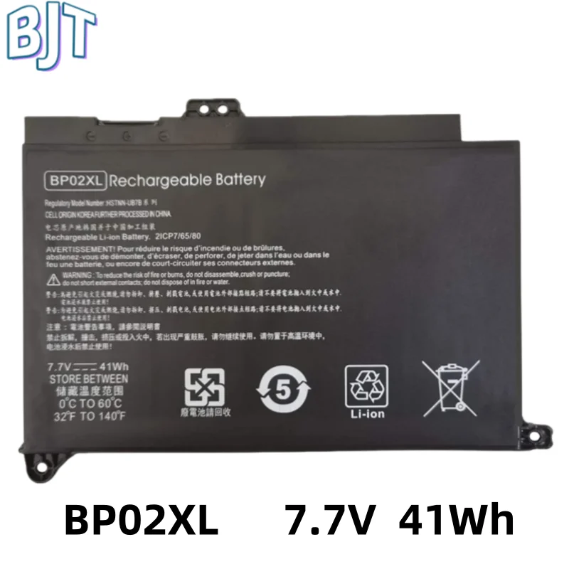 

New BP02XL Laptop Battery For HP Pavilion 15-AU038TX 15-AU097TX 15-AU093TX 15-AU040TX 15-AU037TX HSTNN-LB7H HSTNN-UB7B 7.7V 41Wh