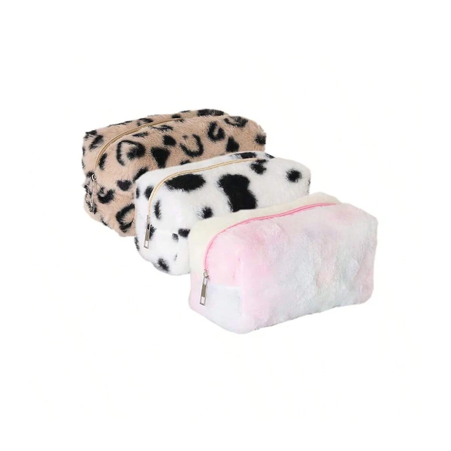 

Daily plush macaron handbag key pouch large capacity multi-functional mobile phone coin purse portable cosmetics storage bag