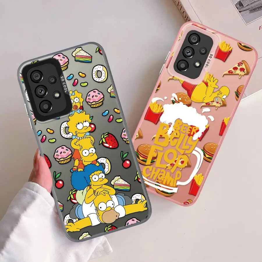 Simpsons Family Disney Phone Case for Samsung Galaxy A35 A34 A33 A32 A23 A22 A24 A14 A12 A13 5G Shockproof Mobile Cases