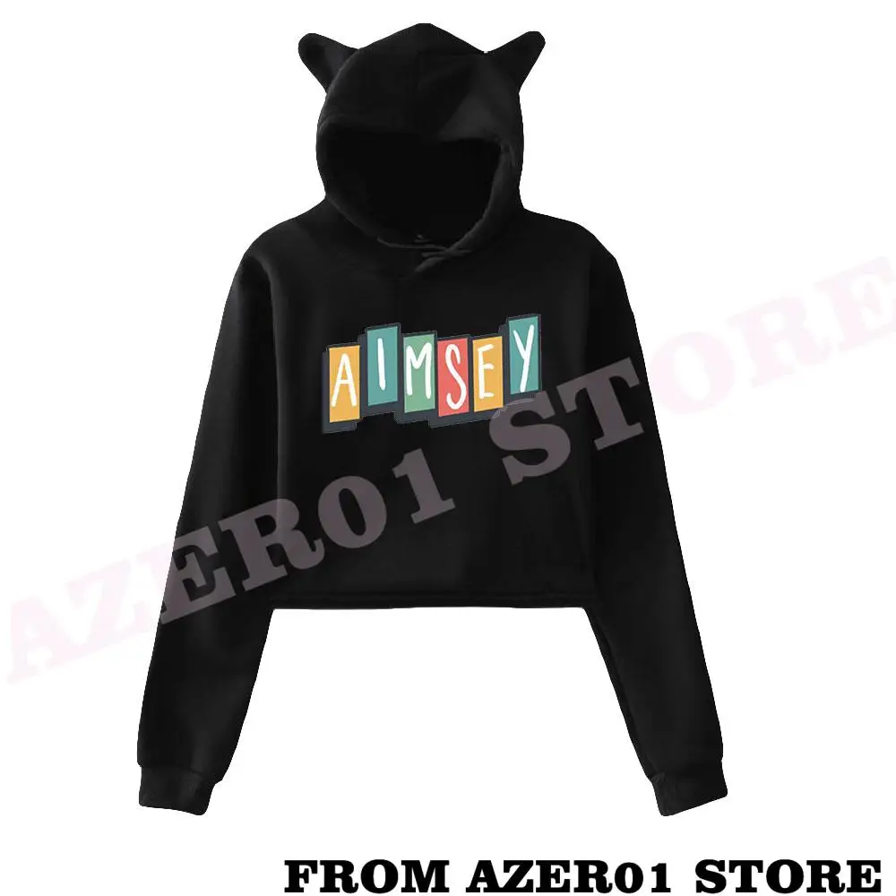 

Aimsey Dream Team SMP Ranboo Tubbo Merch Cat Cropped Hoodies Women/Girl Hooded Crop Tops Loose Sweatshirt Hooded Sweater