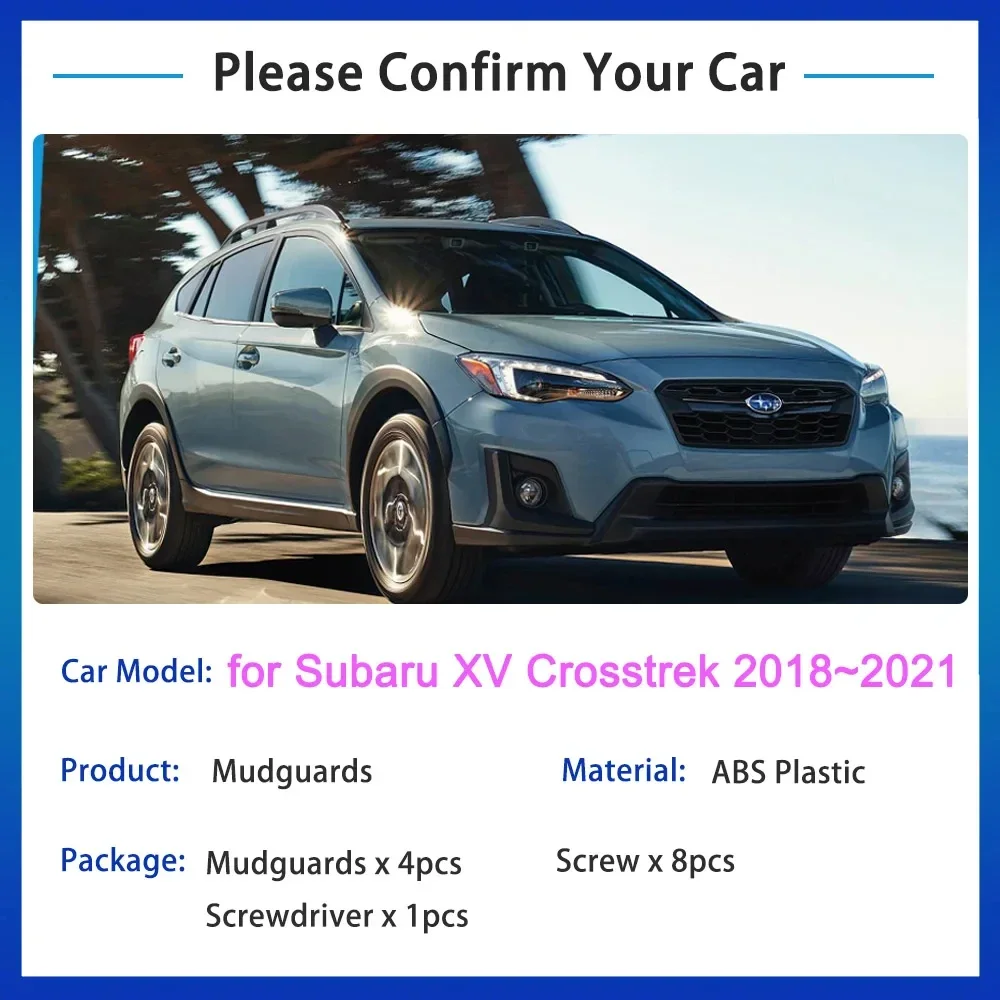 for Subaru XV Crosstrek 2018 2019 2020 2021 MudFlap Mudguards Splash Guards Fender Flare Front Rear Wheel Car Stying Accessories