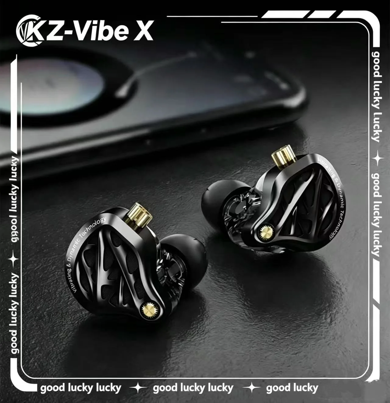 純正KZ Vibe X有線イヤホン 13mm超低周波振動ドライバー HiFi低音インイヤーモニターヘッドホン HiFiモニター