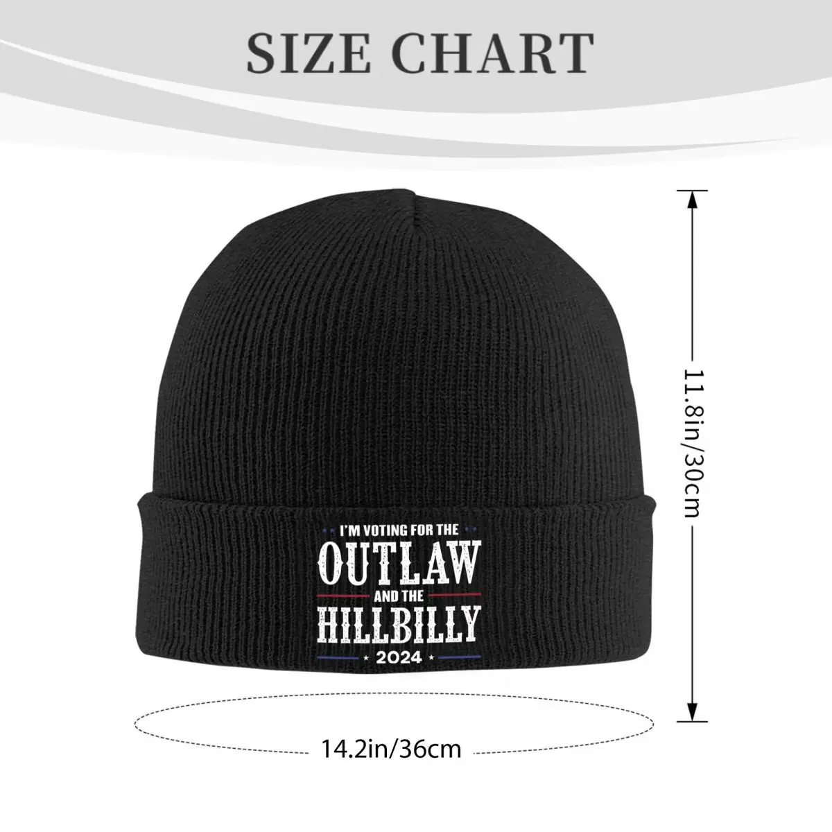 I'm Voting For Outlaw And The Hillbilly 2024 Knitted Caps Women's Men's Beanie Winter Hats Warm Melon Cap