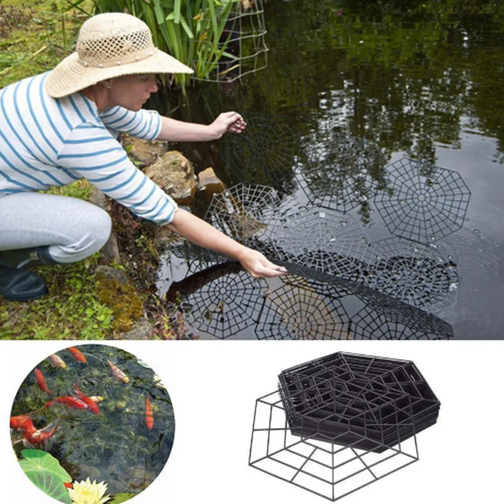 

30PCS Plastic Pond Guard Net Hexagonal Netting Floating Pond Fish Net Buckles Protector Cover For Protect Fish From Birds