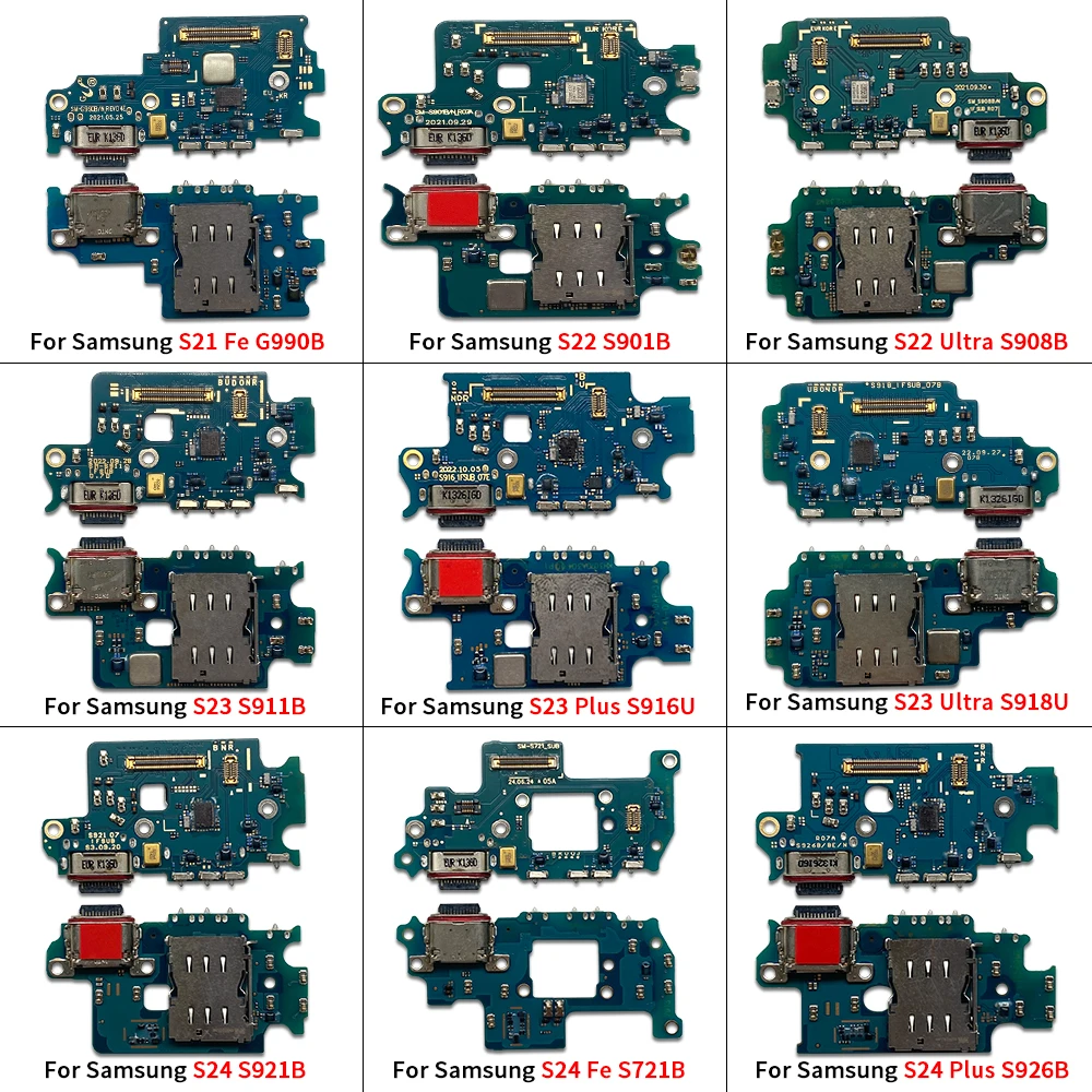 

10 Pcs USB Charging For Samsung S24 S23 S22 Plus Ultra S21 Fe G990B S906B S901B S908B S711B S916B S916U S911 S918B S926B S921B