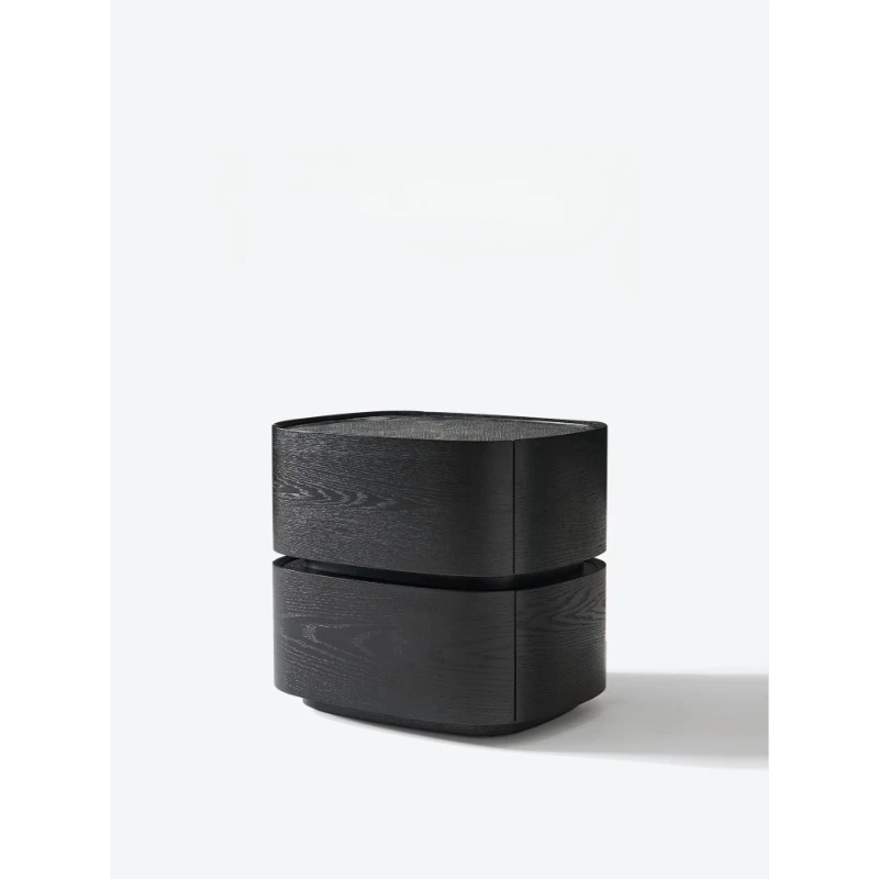 

Минималистичный современный твердый деревянный черный сланцевый домашний шкаф для хранения в спальне, креативный прикроватный шкаф