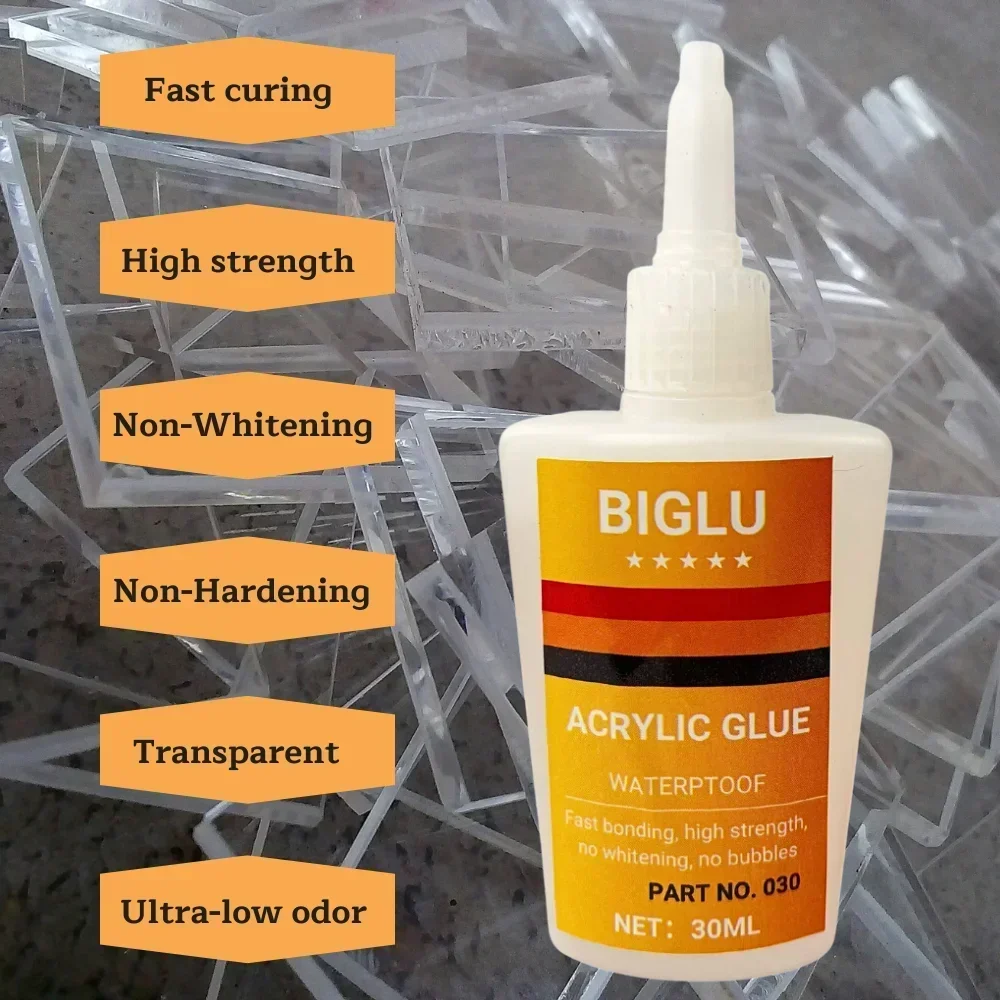 Transparent Liquid Instant Glue for Acrylic Organic Glass PMMA Board PC 30 Seconds Quick Bonding Waterproof Adhesive
