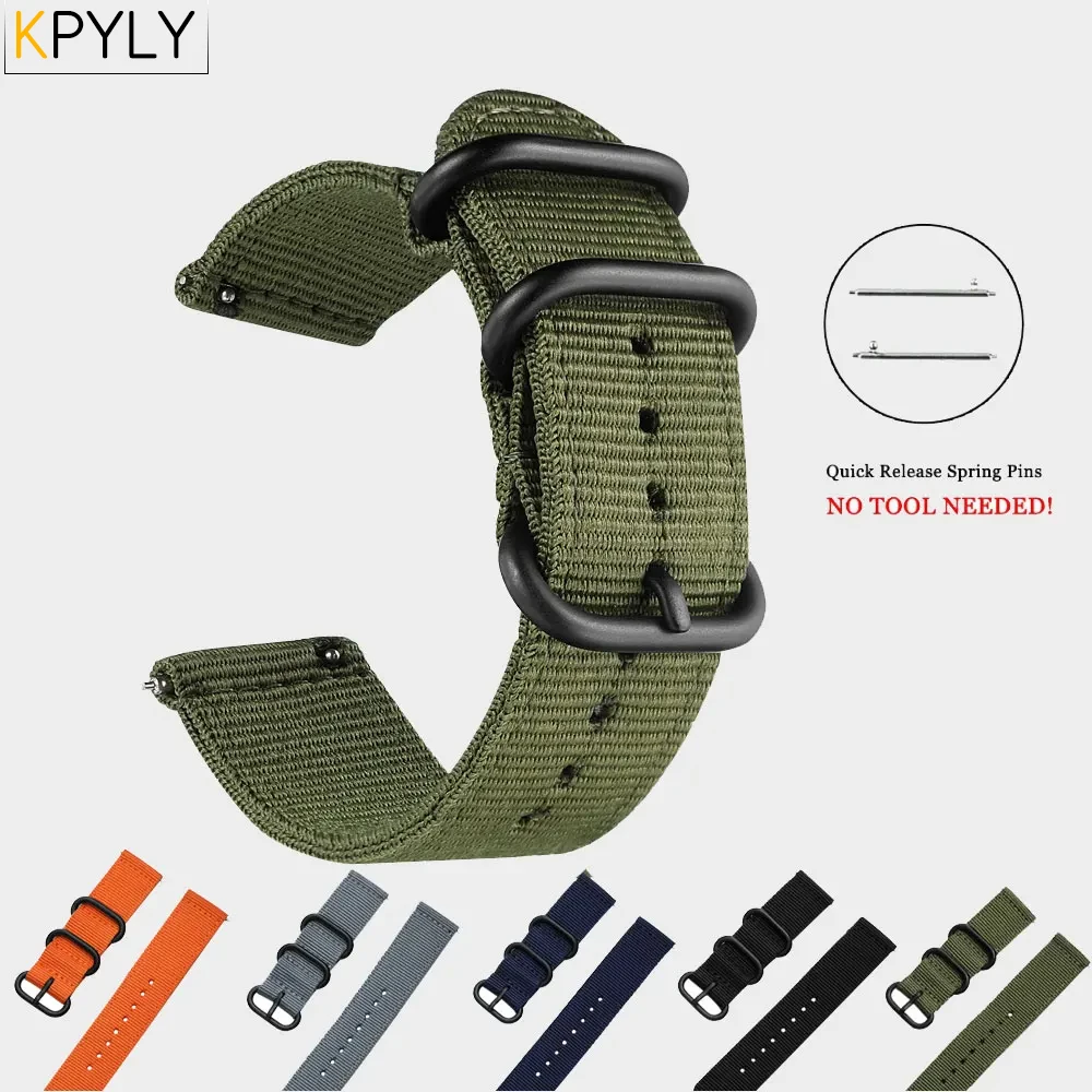 

18mm 20mm 22mm 24mm Nylon Fabric Watch Bands Sport Strap For Samsung Galaxy Watch 3 Band Bands Amazfit GTR GTS Huawei GT2