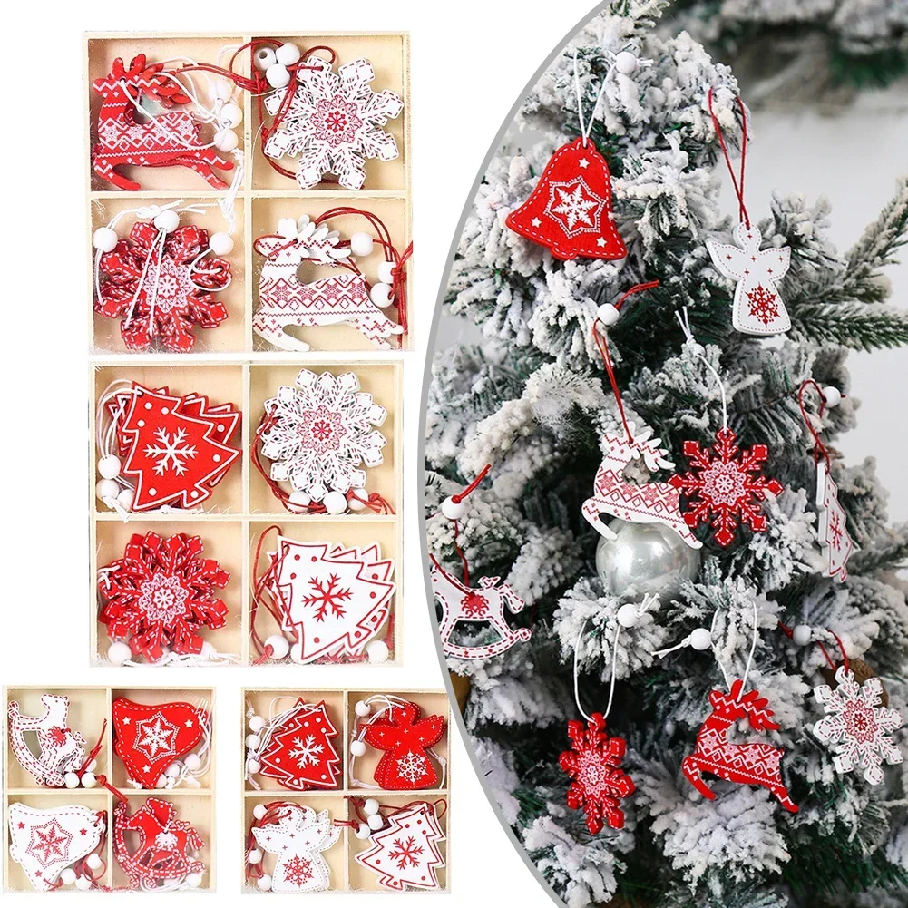 Christmas Wooden Pendant Merry Christmas Tree Decoration For Home 2024 Christmas Ornament Xmas Navidad Gifts Happy New Year 2025